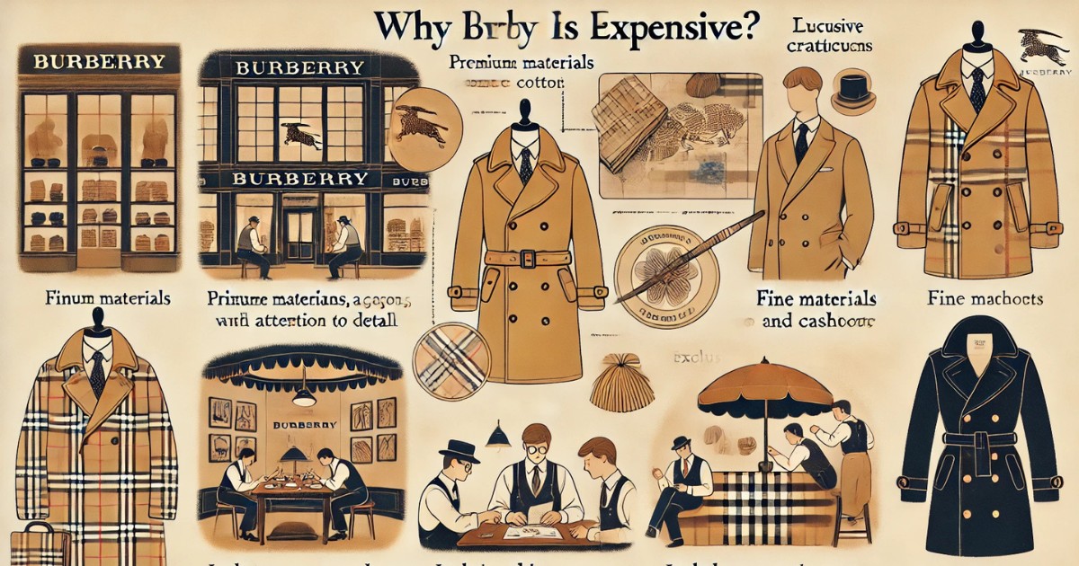 O alto valor dos produtos Burberry é resultado de diversos fatores que compõem sua cadeia de produção e história: