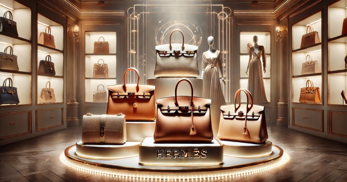 O portfólio de bolsas da Hermès representa o ápice da manufatura em couro, com modelos que se tornaram símbolos de status e investimento ao longo das décadas.