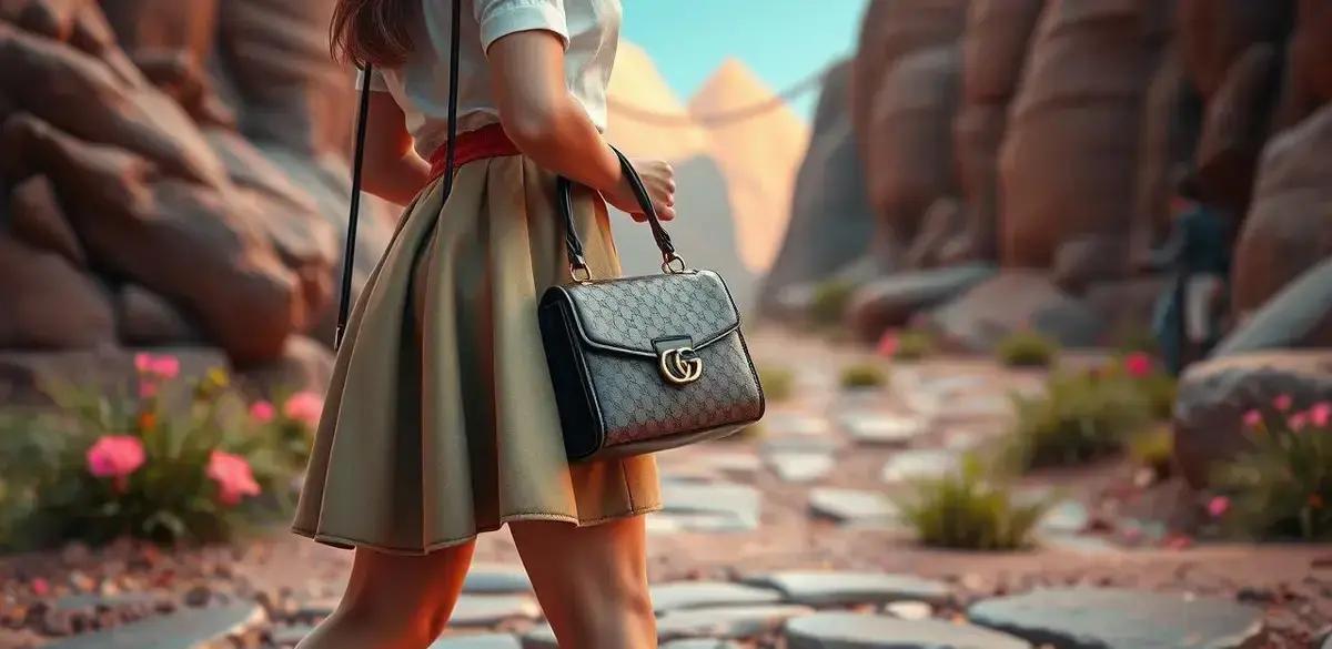 Como combinar saia inglesa com a bolsa gucci feminina?