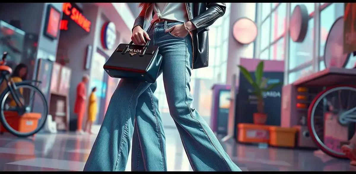 Dicas de moda com calça jeans flare e bolsa Prada