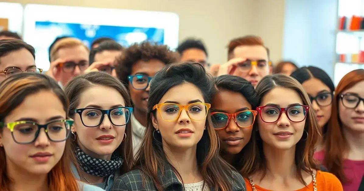 Armação colorida para diferentes formatos de rostos
