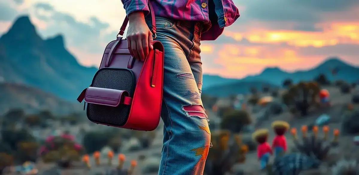 Misturando flatform jeans com estampas e cores