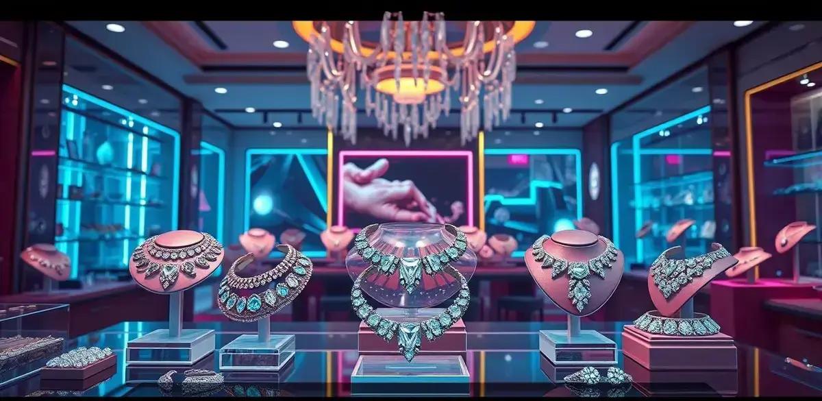 Trendy chokers diamantes no mercado