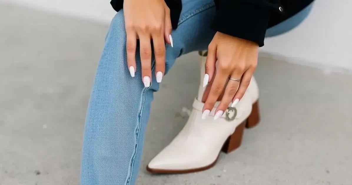 A relação da cabine de unha em gel com a moda: Combine com sua Bota Franzida Feminina Napa Off White Salto 9 cm!