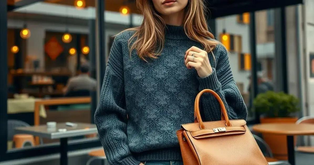 Camisola vintage combinada com bolsa hermes: dicas de estilo
