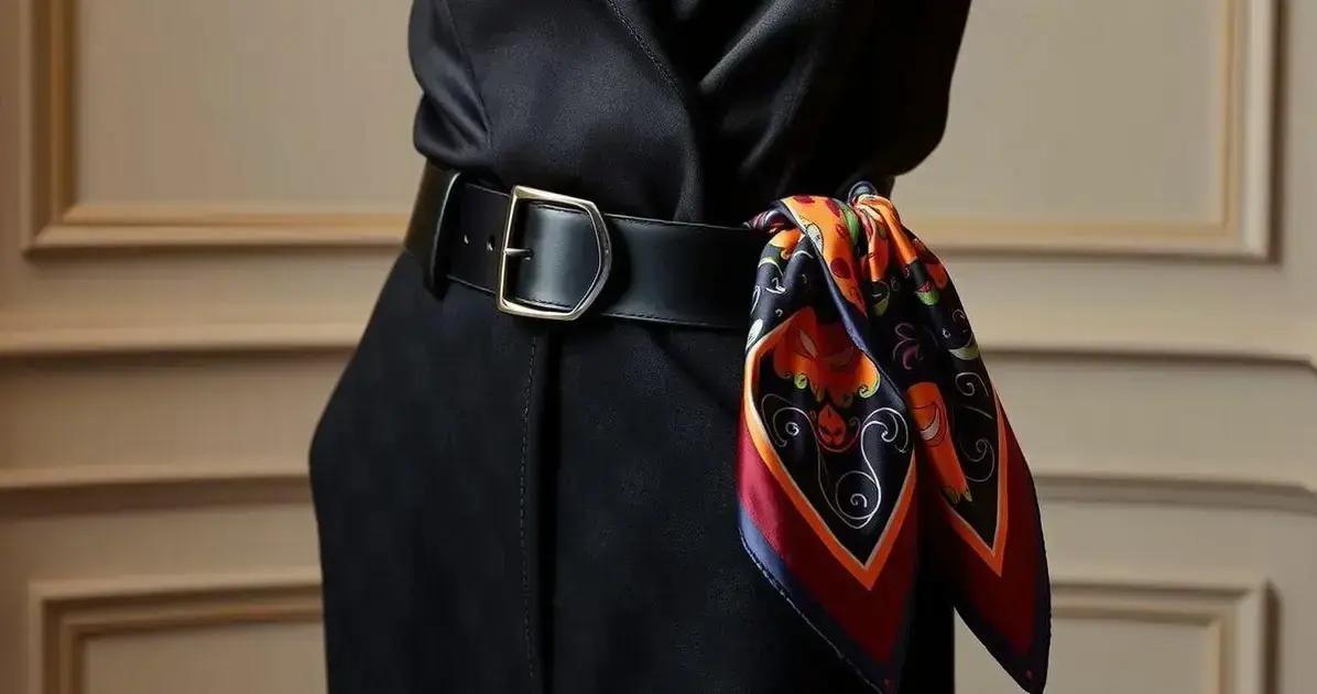 Cinto Armani Exchange Preto: Como o twilly seda complementa