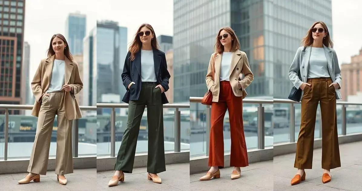 Combinações de calça flare feminina com Mocassim Feminino Rasteiro Napa Off White e Caramelo