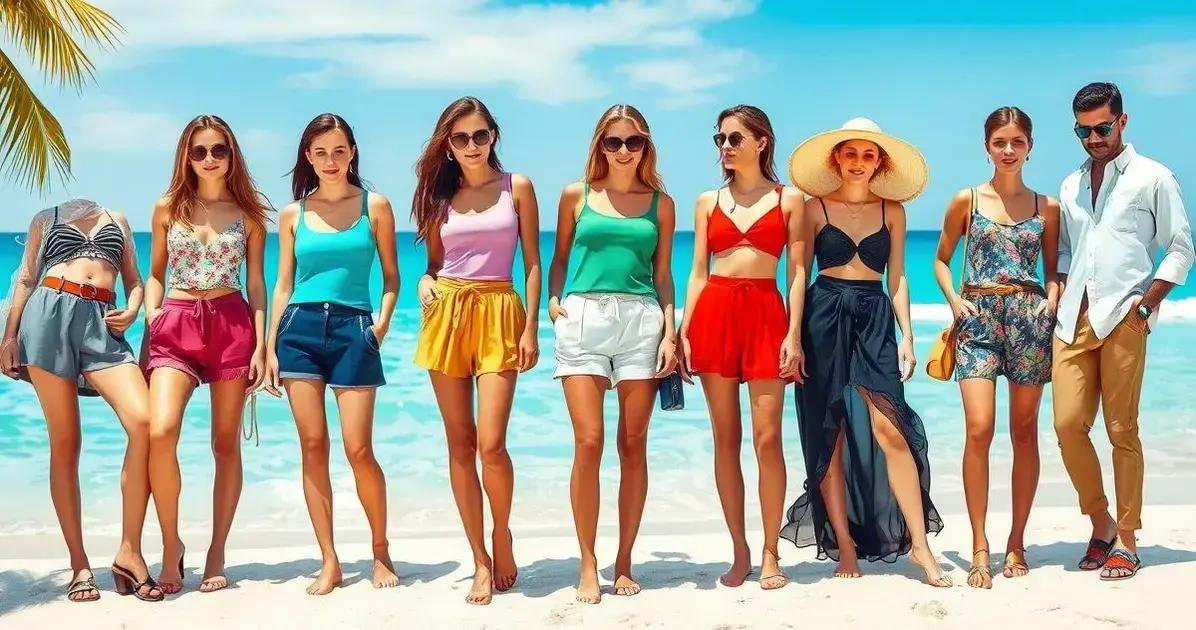 Combinações de looks com short saia praia