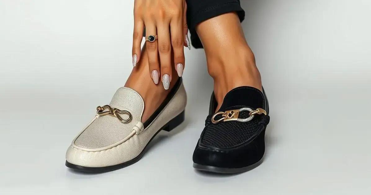 Combine seu Esmalte com Mocassim Feminino Rasteiro Napa Preto/Off White!