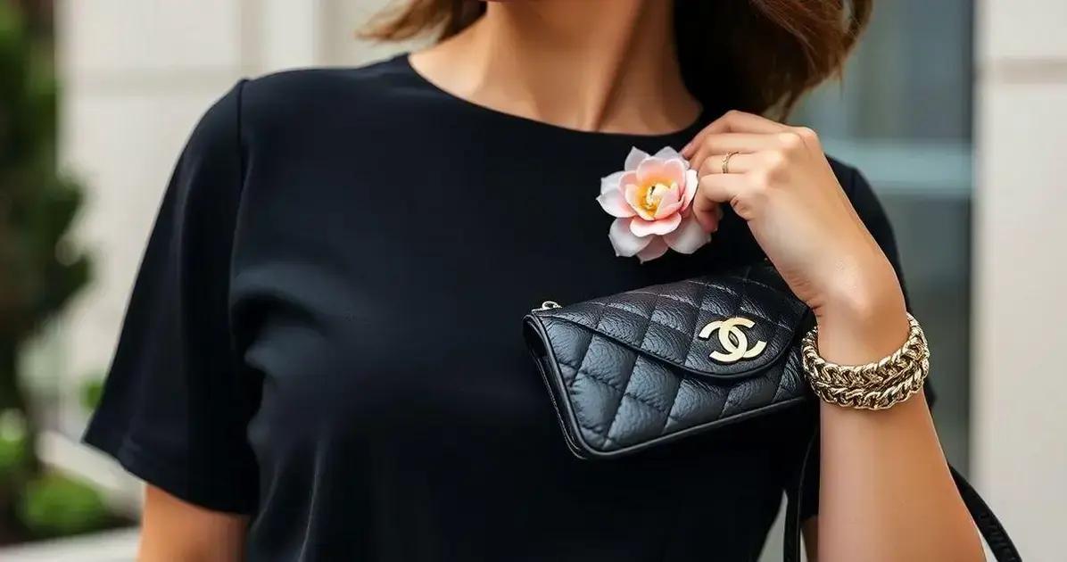 Como combinar o broche floral com a bolsa chanel shinny?
