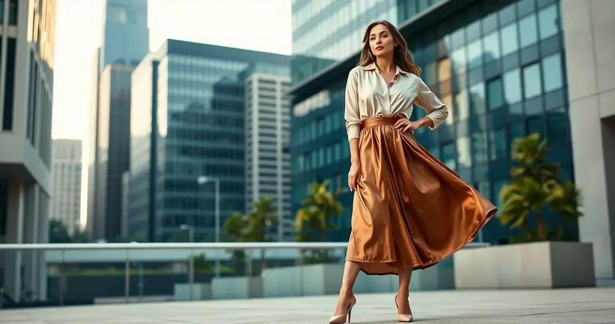 Como Usar Tecido Cetim com Sapato Scarpin Saia e Blusa Salto 10 cm Bege?