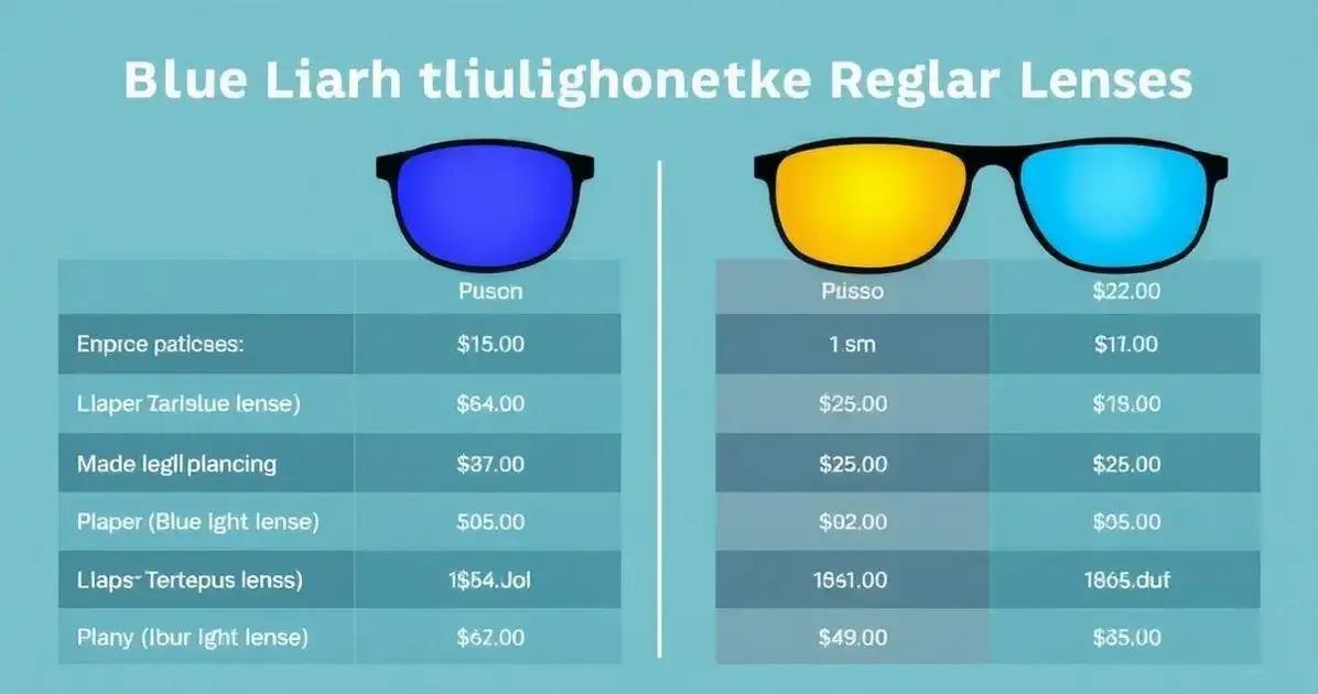 Comparação de Preços: Lente Azul vs Lentes Comuns