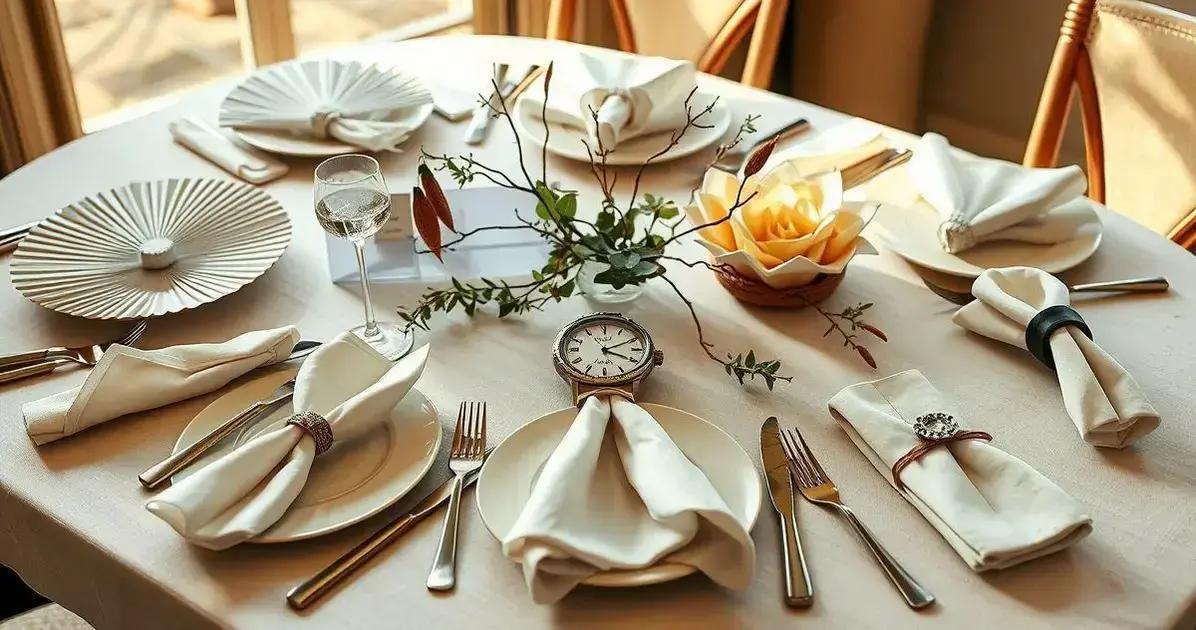 Decorações inspiradoras com dobradura guardanapo