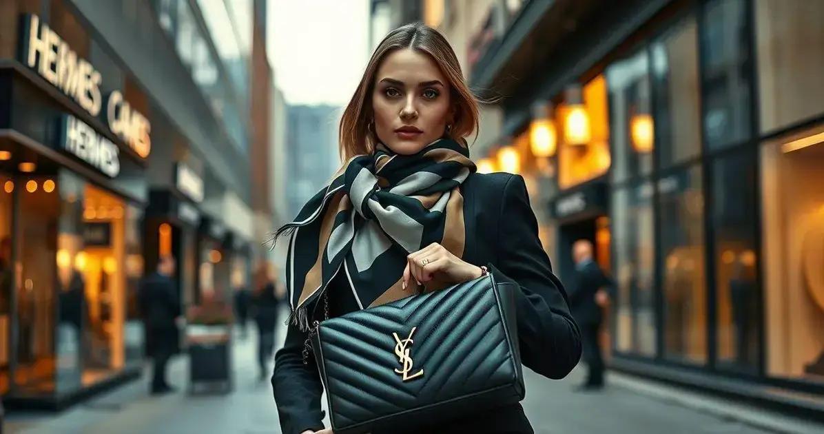 Dicas de como usar o Lenço Hermès com a bolsa YSL Chevron Dourada