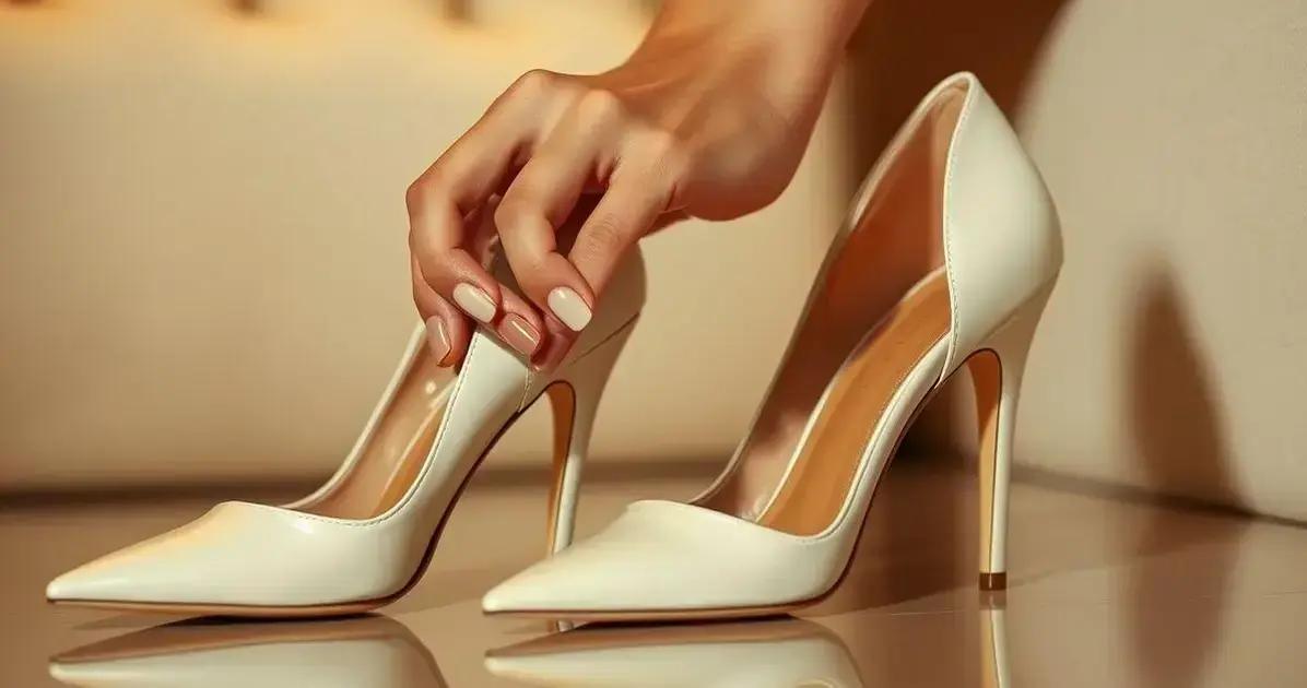 Dicas de uso de esmaltes com Sapato Scarpin Verniz Off White Salto 8,5 cm
