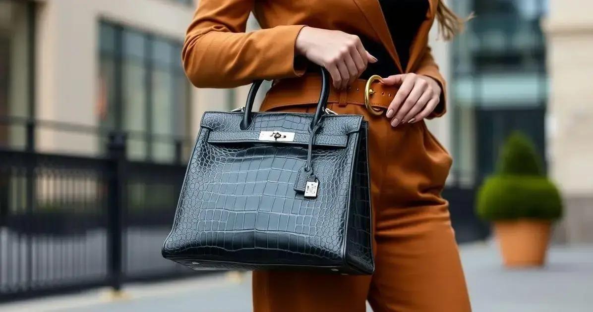 Dicas para combinar bolsa Hermes Kelly Croco com cinto