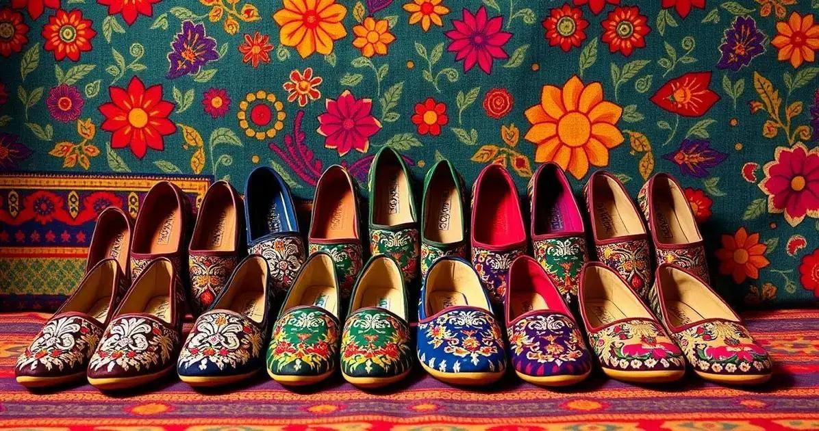 Estilos e Designs das Sapatilhas Bordadas Indianas