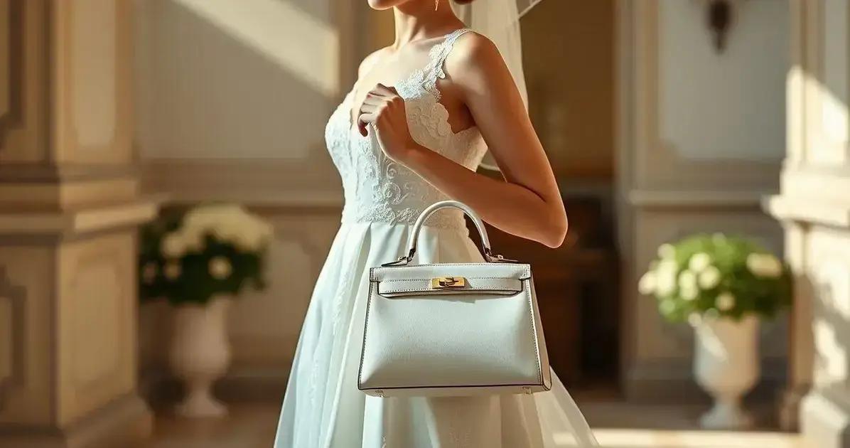 Inspiração: vestido de casamento de civil com Hermès Kelly Mini Epsom – Magnolia – Sofisticação em Pequenos Detalhes