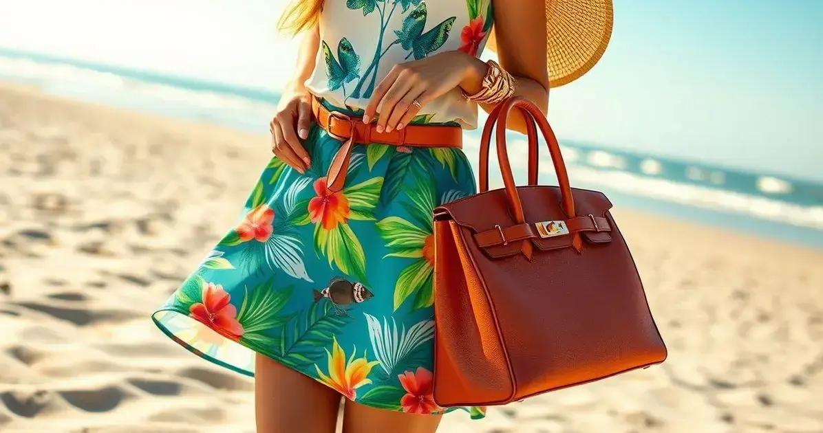 Inspirações de look: Short saia praia e bolsa Hermes Birkin