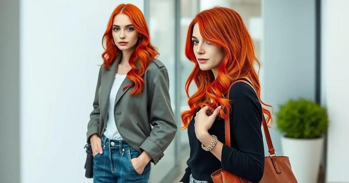 Inspirações de looks com cabelos tintos