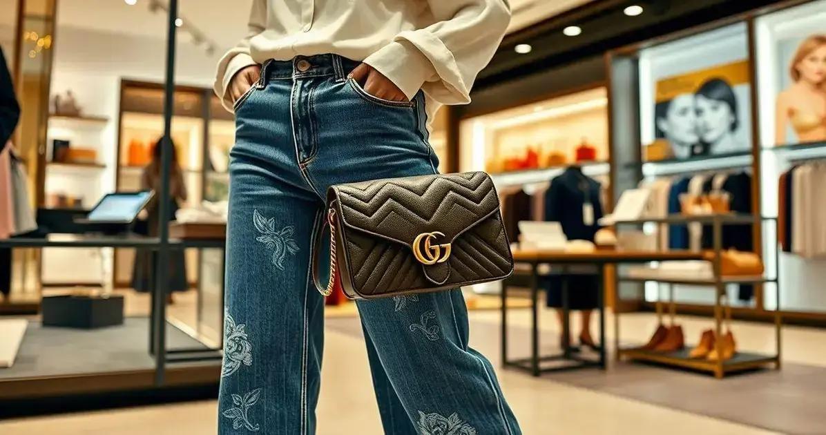 Onde comprar calça boca de sino e pochete Gucci Marmont