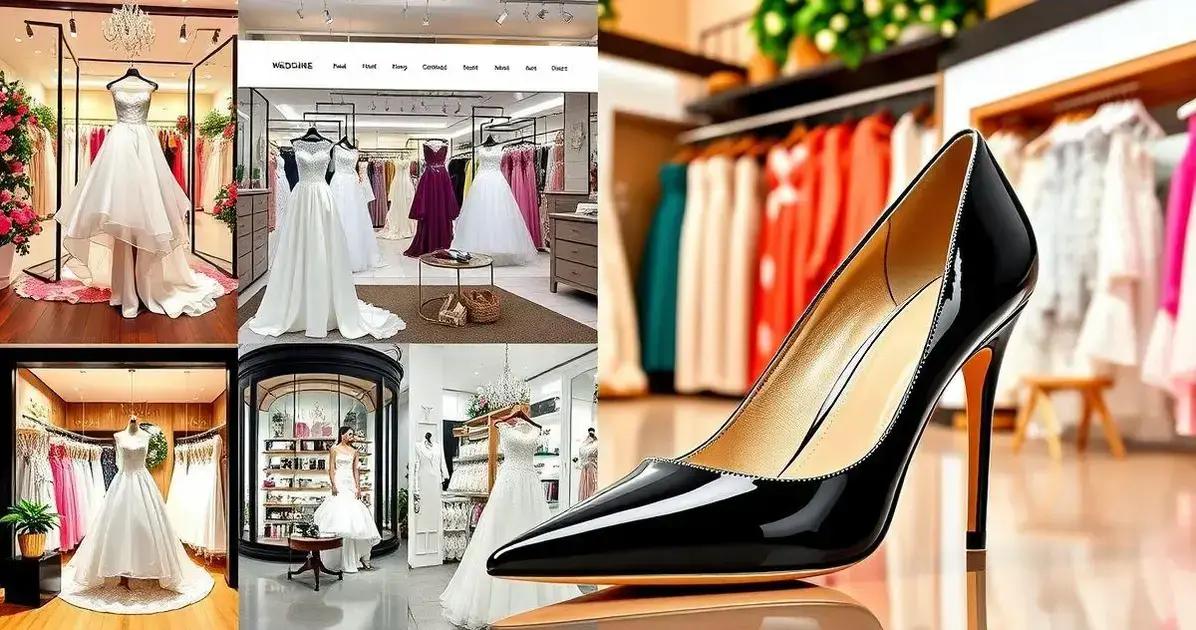 Onde comprar vestido curto de noiva e sapato scarpin salto 12 verniz preto