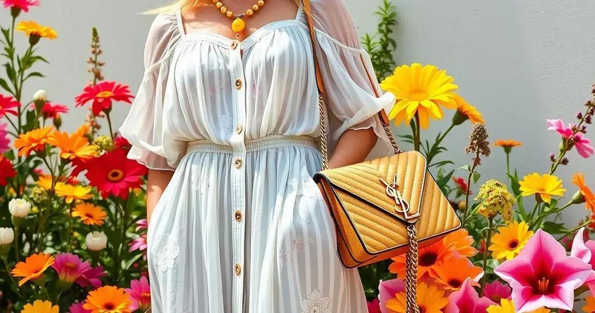 Tendências de moda com voile algodão e acessórios