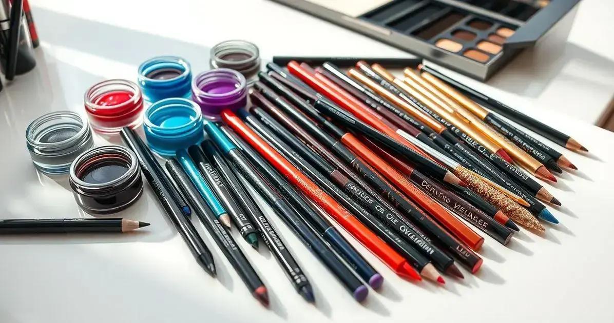 Tipos de delineadores coloridos