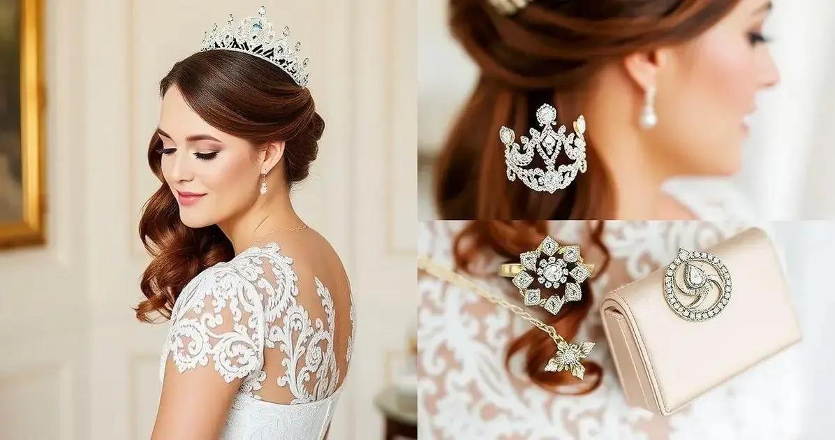 Acessórios que combinam com vestido de noiva curto rendado