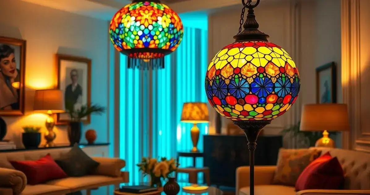 Combinações de cores para abajur de vidro colorido