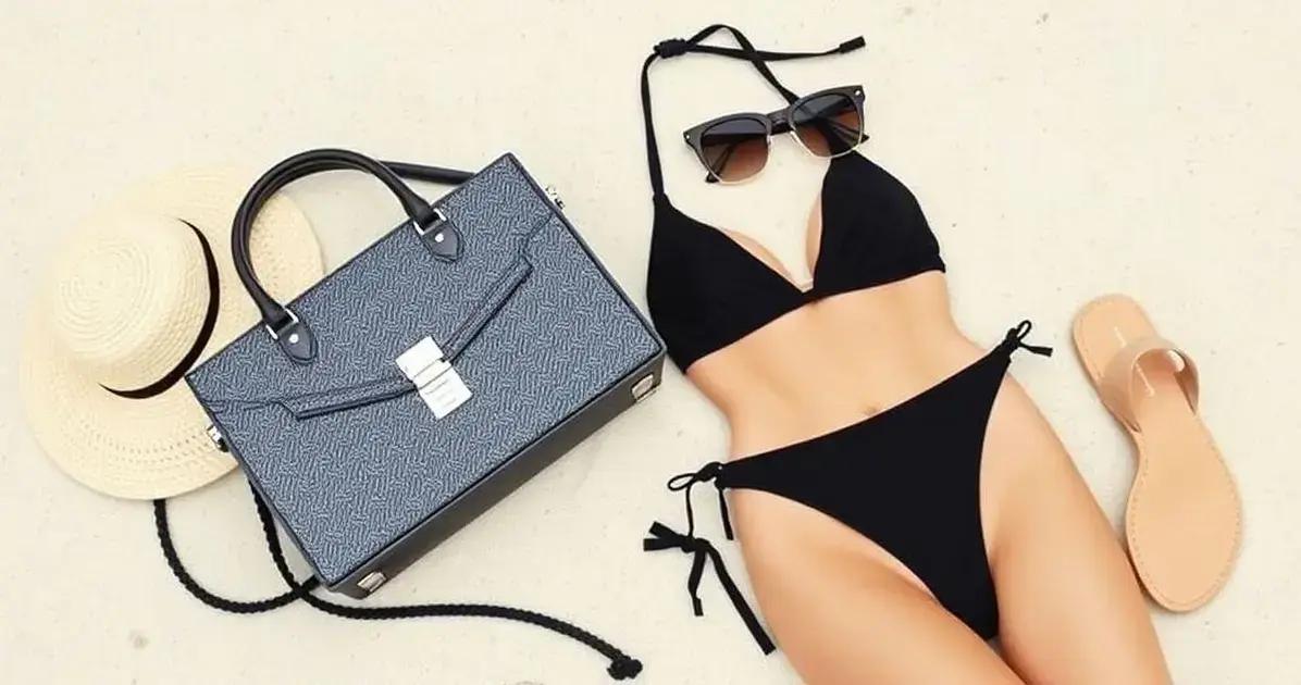 Combinações perfeitas com biquíni minimalista e bolsa Goyard