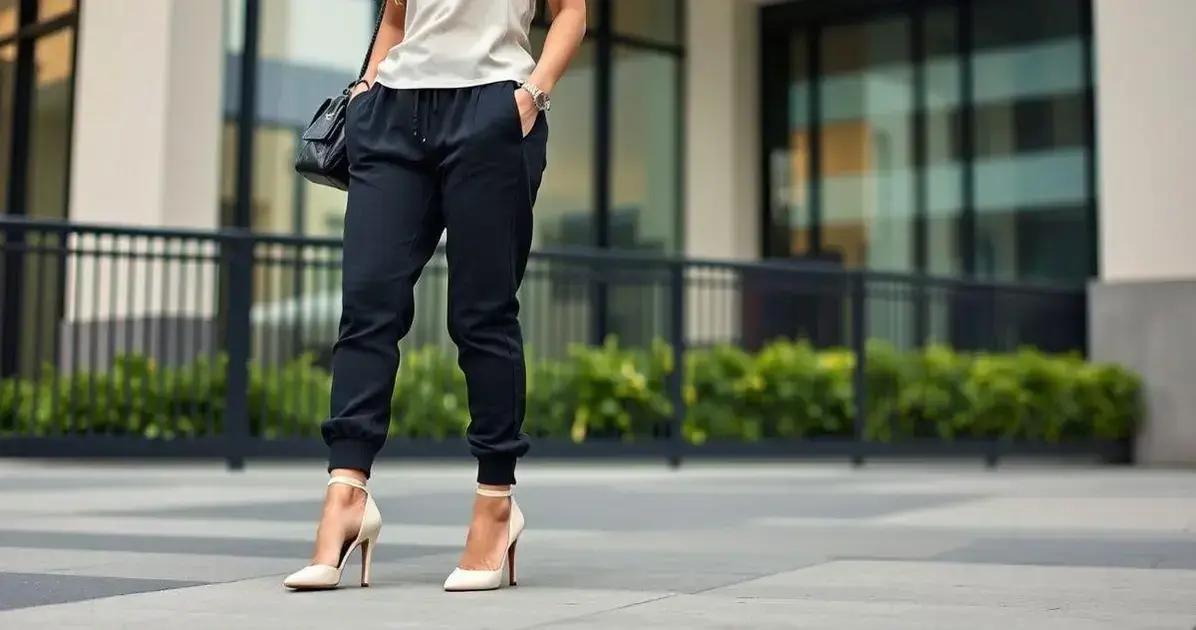 Como combinar calça jogger com Sapato Scarpin Bico Fino Napa Off White Salto 10 cm?