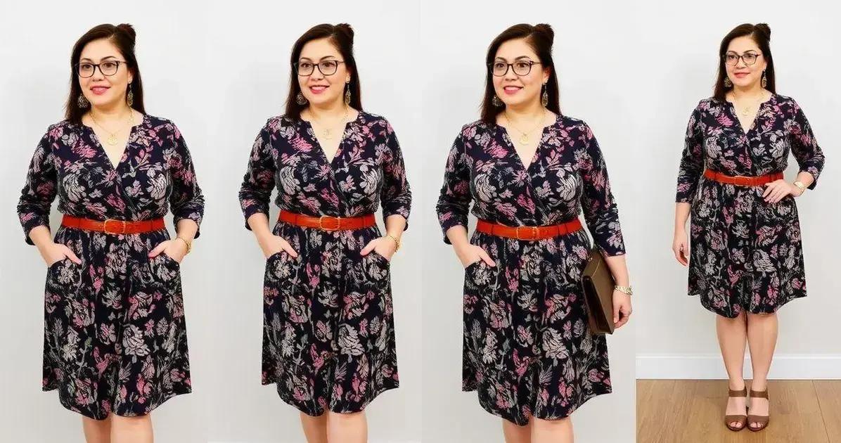 Como combinar vestido estampado com cintos