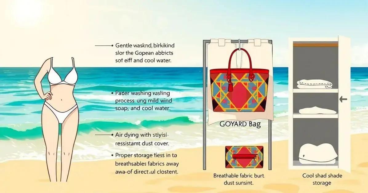 Dicas de cuidados para seu biquíni minimalista e bolsa Goyard