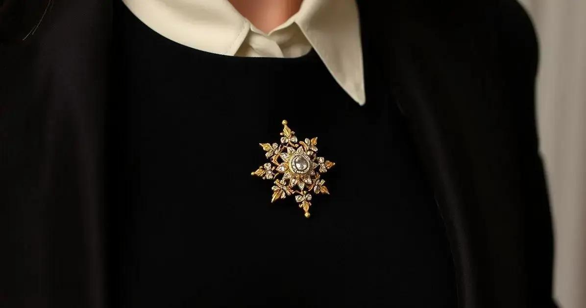 Dicas de estilo com broche de ouro