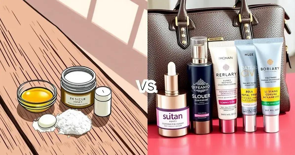 Esfoliante labial caseiro versus produtos comerciais