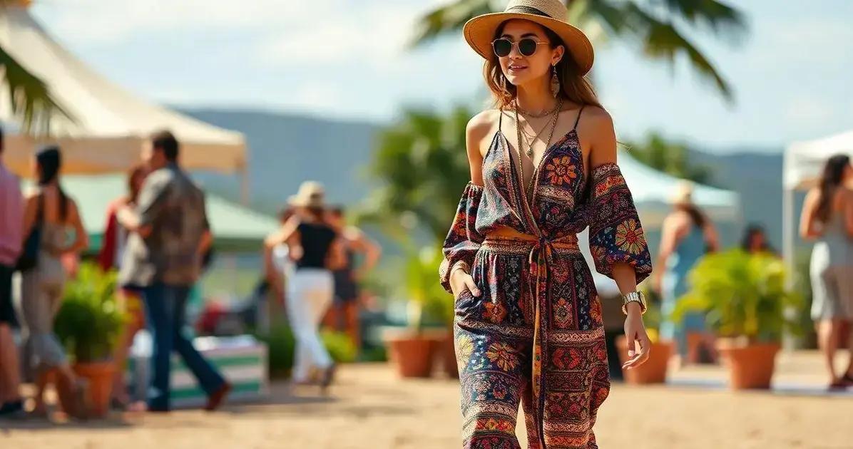 O que é um macacão estampado boho?