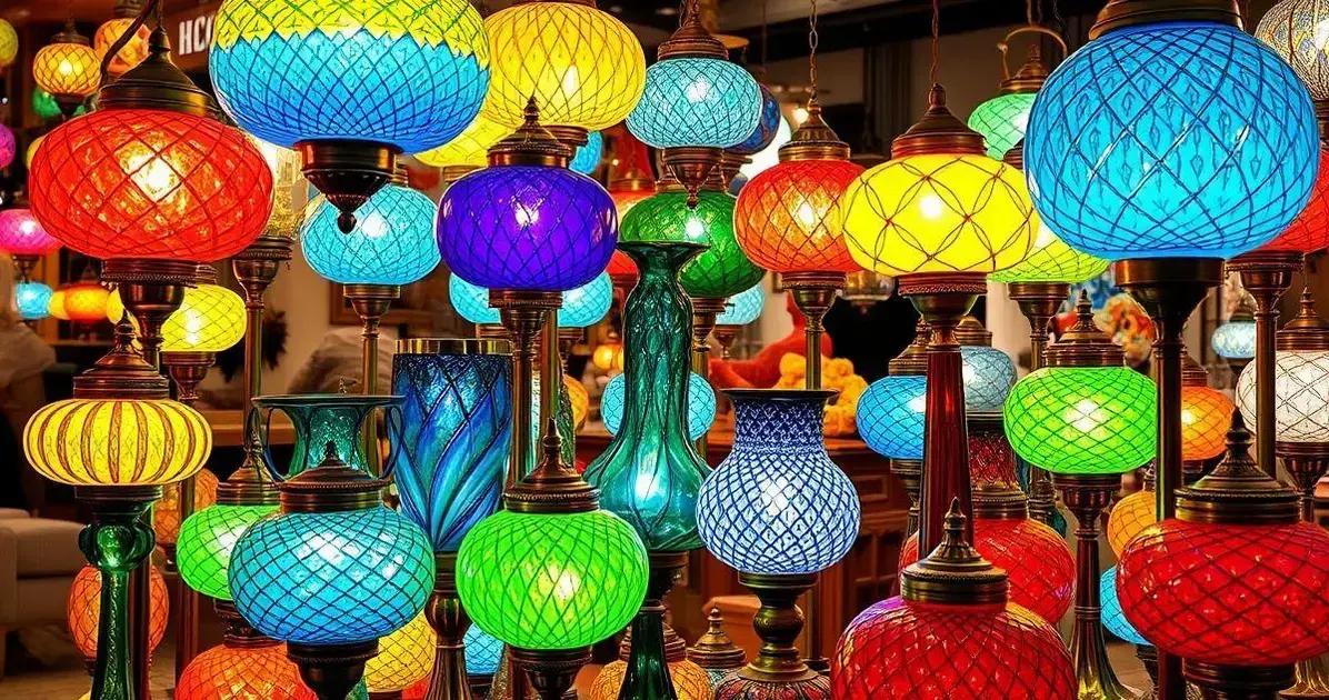 Onde comprar abajur de vidro colorido