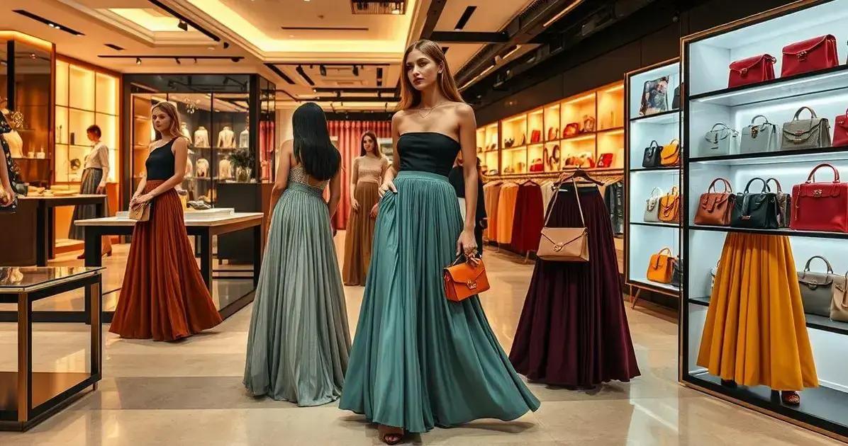 Onde encontrar as saias longas mais elegantes e carteiras?