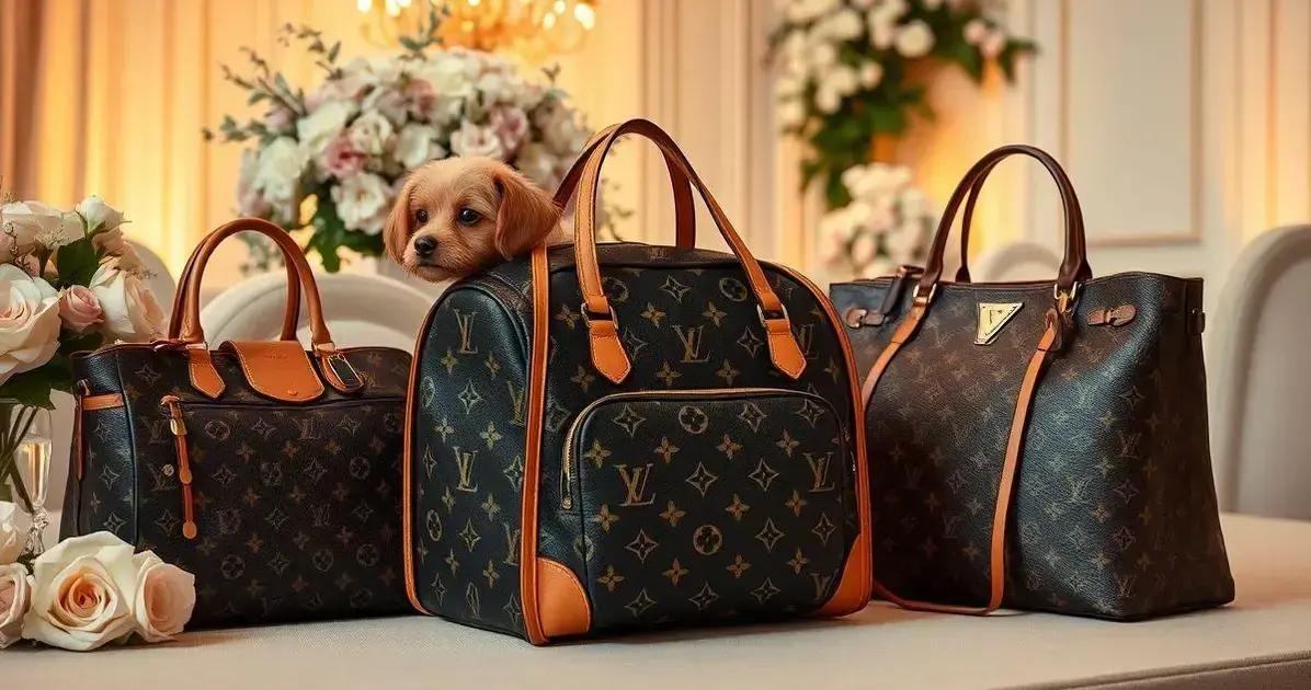 Referências de bolsas LV para transporte de cachorro