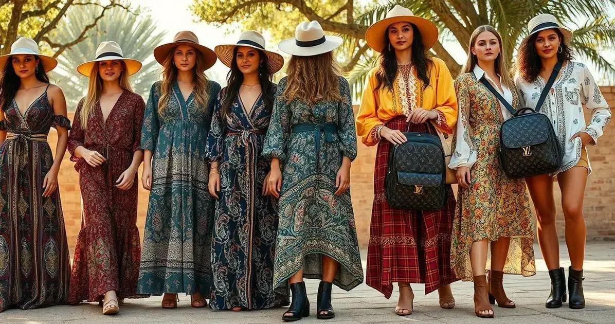 Tendências de moda com estampa paisley boho