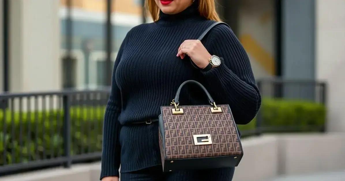 Tendências de moda: malha canelada e a bolsa fendi roma tecido como itens-chave