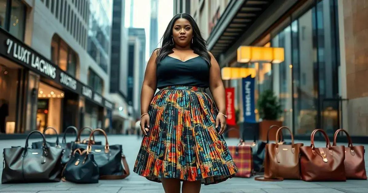 Tendências de moda para saias plissadas plus size