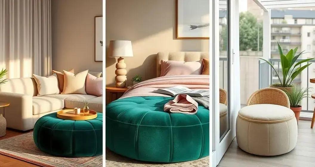 puff redondo de veludo em diferentes ambientes sala quarto e varanda a hrefhttpswwwparisbolsascombrc - Moda Italiana - Os Blogs mais Incríveis da Web