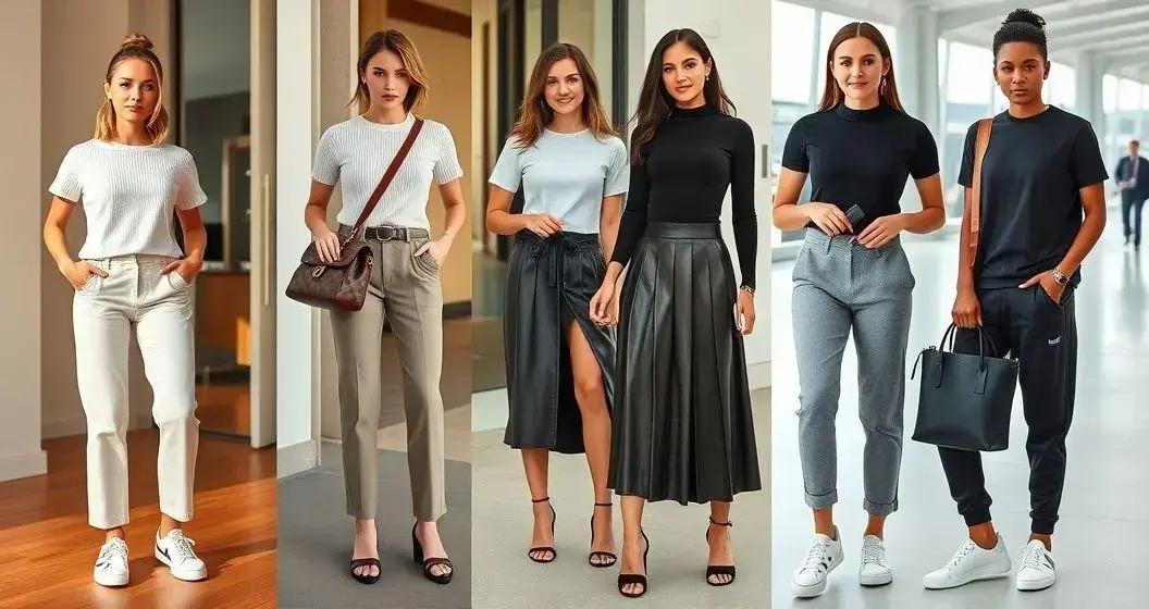 tutorial montar 5 looks versateis com camiseta canelada e opcoes para combinar com a hrefhttpsmadiso - Moda Italiana - Os Blogs mais Incríveis da Web