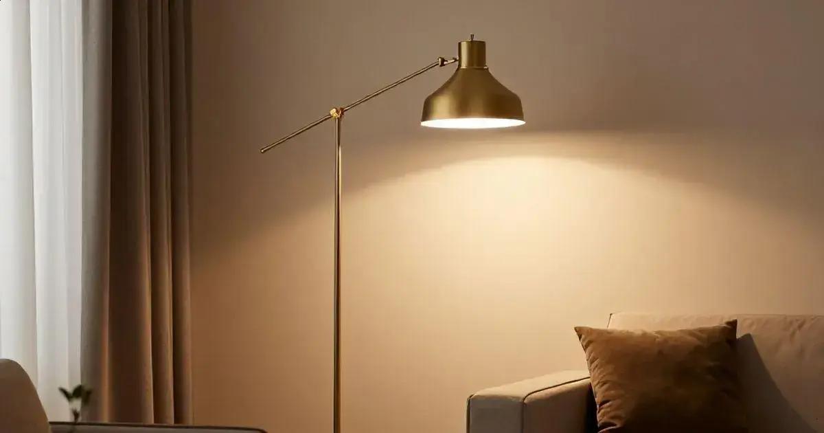 Características da luminária de pé articulada Características da luminária de pé articulada