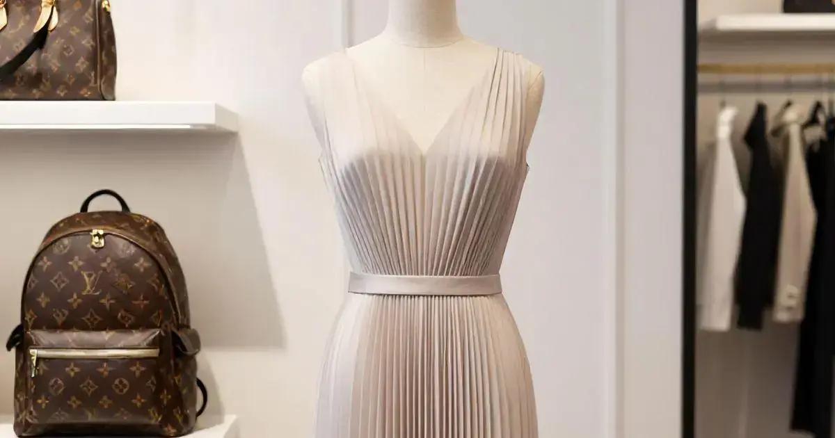 Características do vestido plissado formal Características do vestido plissado formal