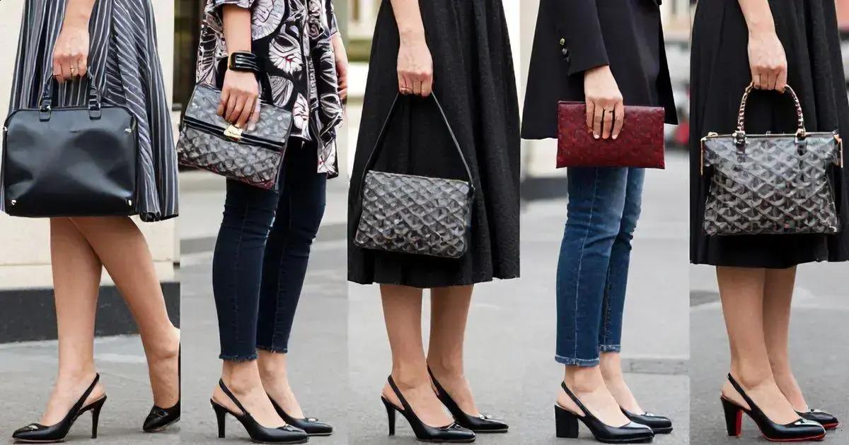 Combinações de Moda com o Sapato Slingback e Goyard Combinações de Moda com o Sapato Slingback e Goyard