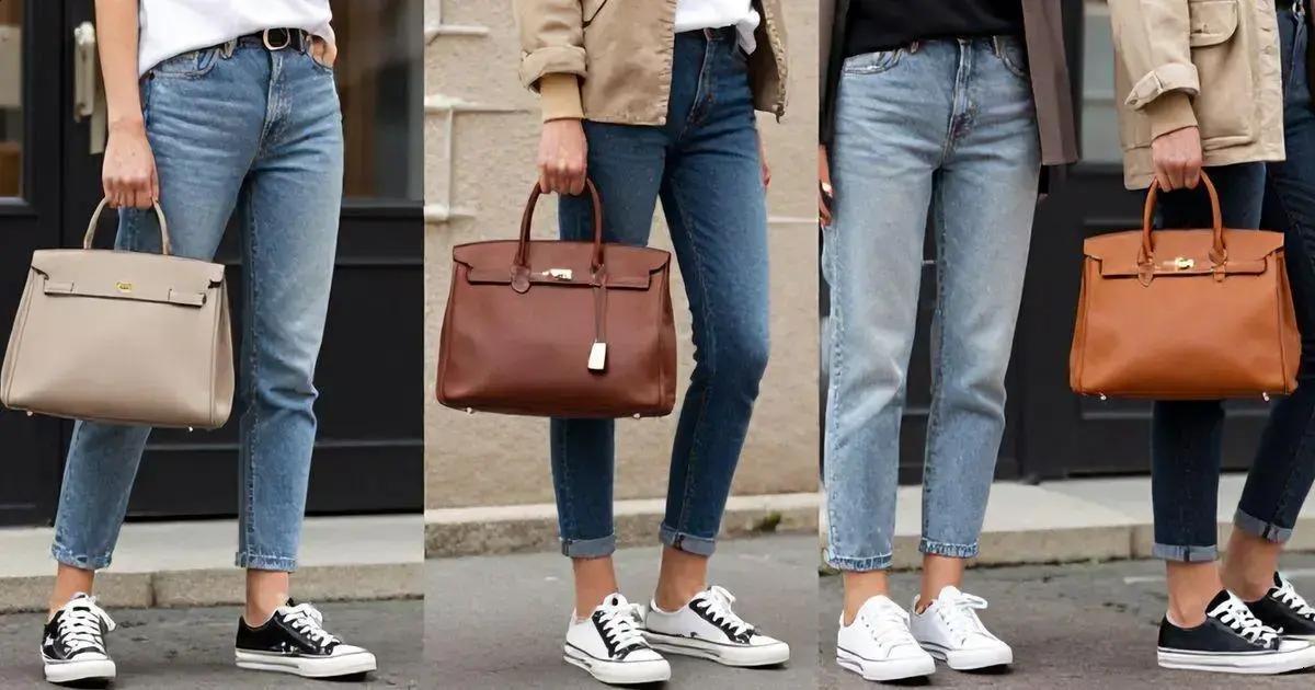 Combinações de Tênis Casual Feminino com Bolsa Hermes