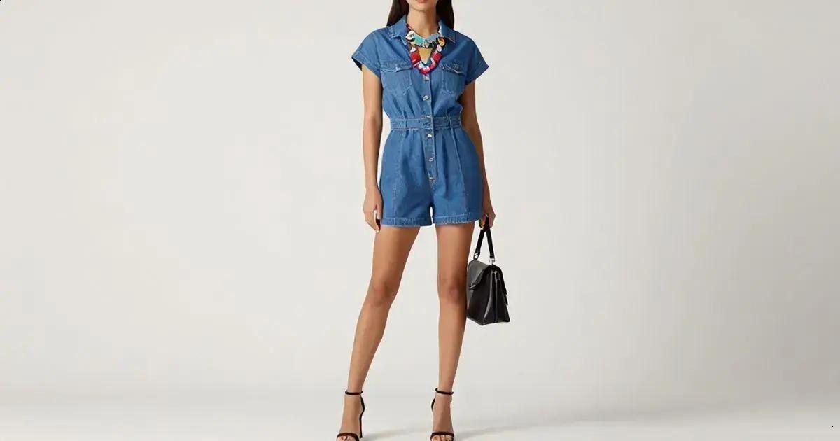 Como combinar macacão jeans curto com acessórios Como combinar macacão jeans curto com acessórios